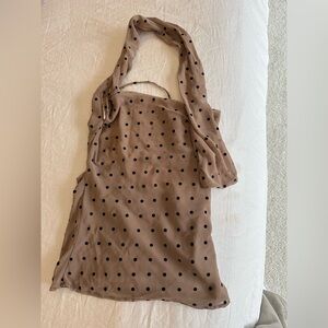 Polka Dot Tan and Black Women's Bag